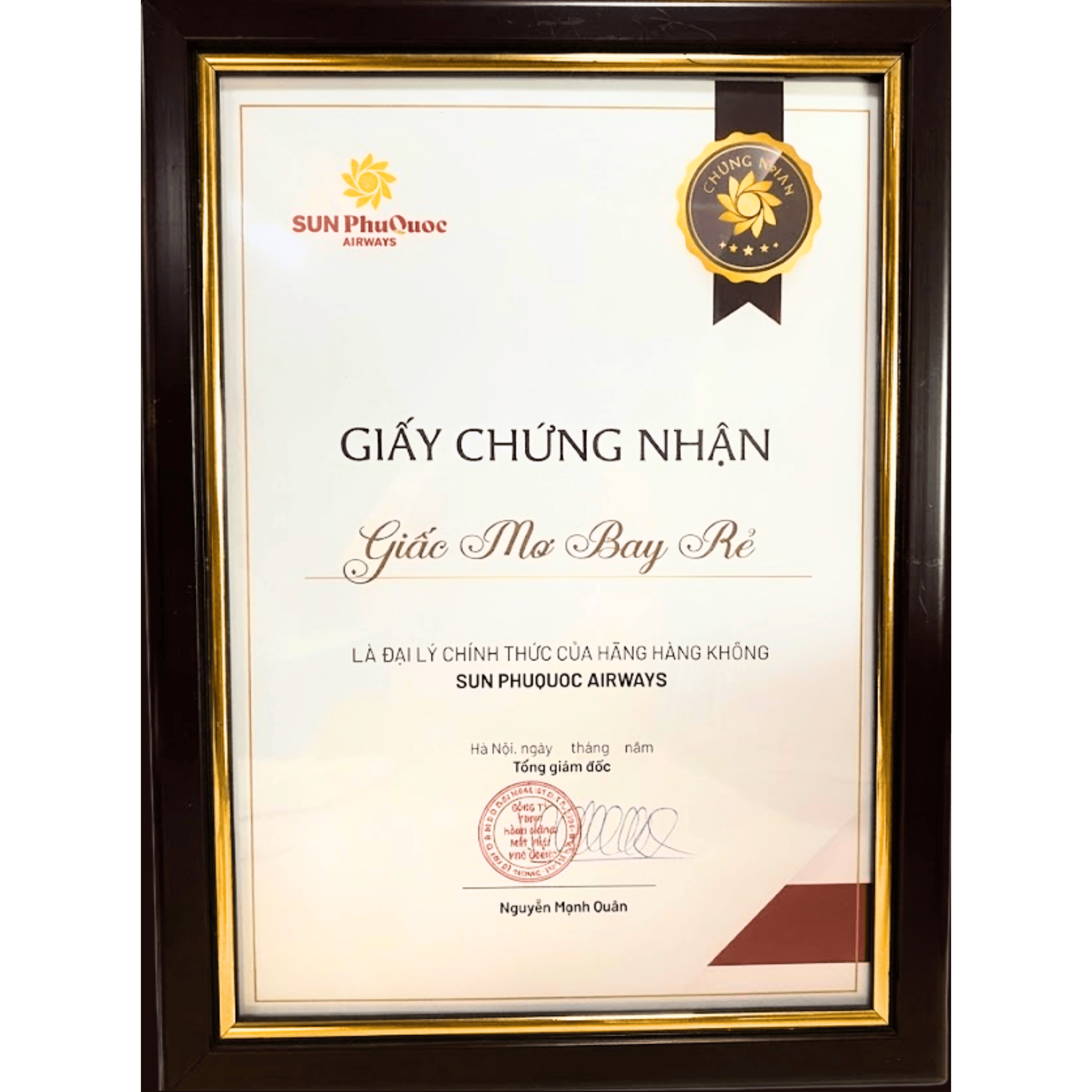 Chứng nhận Thai VietJet